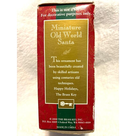 Old World Santa Ornament Brass Key Christmas Hand-Crafted Glass Miniatures VTG - Picture 4 of 10